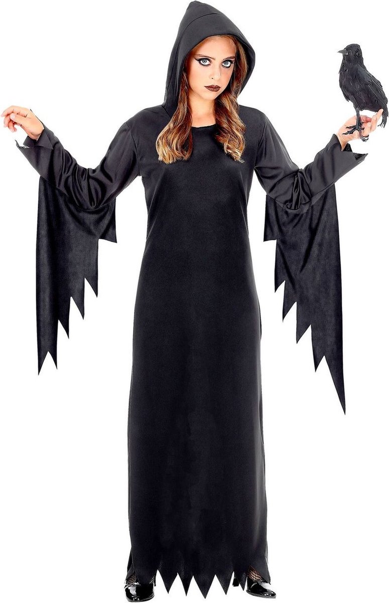 Heks & Spider Lady & Voodoo & Duistere Religie Kostuum | Gotische Voodoo Koningin Duistere Zaken | Meisje | Maat 164 | Halloween | Verkleedkleding